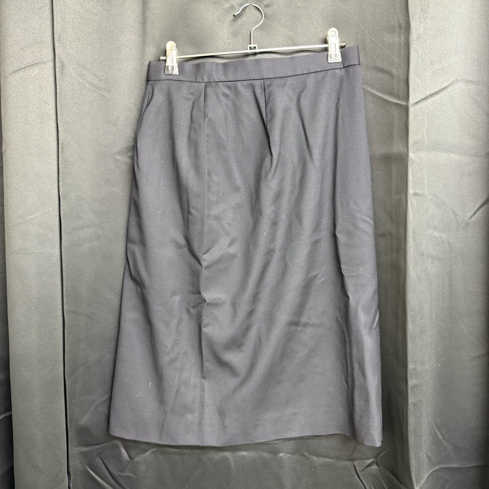 Vintage 1970s Burberry Black Wool Size 12 Skirt